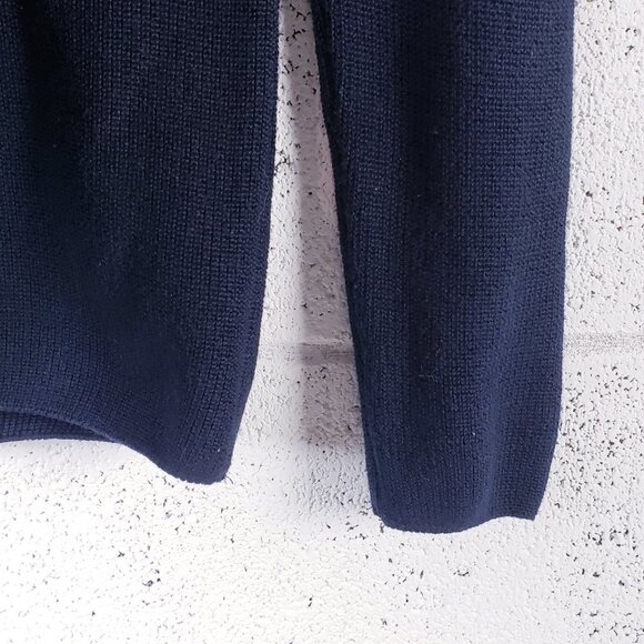 LCR Black Edition Men's Shawl Neck Knit Sweater Geometric Blue Long Sleeve - Picture 7 of 10